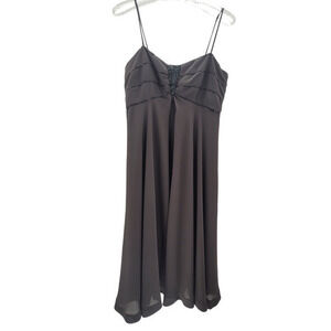 Vintage Ursula of Switzerland Beaded Spaghetti Strap Empire‎ Waist Prom Dress